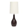 20" Bronze Metal Novelty Table Lamp With White Drum Shade