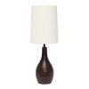 20" Bronze Metal Novelty Table Lamp With White Drum Shade