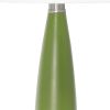 27" Green Metal Table Lamp With White Drum Shade