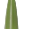 27" Green Metal Table Lamp With White Drum Shade