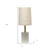18" Gray And Gold Concrete Table Lamp With Khaki Drum Shade