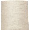 18" Gray And Gold Concrete Table Lamp With Khaki Drum Shade