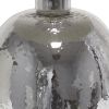 20" Silver Glass Round Table Lamp With Light Gray Drum Shade