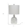 20" Gray Hammered Glass Round Table Lamp With Gray Drum Shade