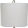 20" Gray Hammered Glass Round Table Lamp With Gray Drum Shade