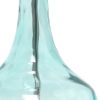 23" Aqua And Silver Dimpled Glass Table Lamp With Drum Shade
