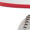 12" White And Red Ceramic Baseball Table Lamp With White Empire Shade