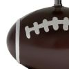 12" Brown And White Ceramic Football Table Lamp With White Empire Shade