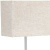 15" White USB Table Lamp With Beige Shade