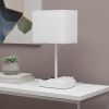 15" White USB Table Lamp With White Shade