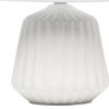 11" Off White Ceramic Round Table Lamp With White Drum Shade