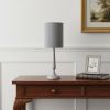 23" Gray Iron Table Lamp With Gray Cylinder Shade