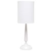 23" White Metal Table Lamp With White Cylinder Shade