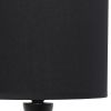 20" Black Ceramic Novelty Table Lamp With Black Drum Shade