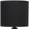 20" Black Ceramic Novelty Table Lamp With Black Drum Shade