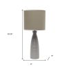 20" Taupe Ceramic Novelty Table Lamp With Taupe Drum Shade
