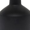 9" Black Concrete Novelty Table Lamp With White Drum Shade