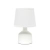 9" Off White Concrete Novelty Table Lamp With White Drum Shade