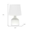 9" Off White Concrete Novelty Table Lamp With White Drum Shade