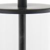 17" Black And Clear Glass And Metal Table Lamp With White Drum Shade