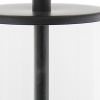 17" Black And Clear Glass And Metal Table Lamp With White Drum Shade