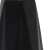 18" Black And Silver Ceramic Geometric Table Lamp With White Drum Shade