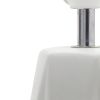 18" Off White Ceramic Geometric Table Lamp With White Drum Shade