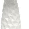 18" Off White Ceramic Geometric Table Lamp With Off White Drum Shade