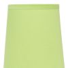 11" White Ceramic Round Table Lamp With Green Drum Shade