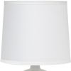 16" Off White Ceramic Novelty Table Lamp With White Drum Shade