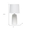 16" Off White Ceramic Novelty Table Lamp With White Drum Shade