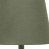 20" Brown And White Novelty Table Lamp With Green Drum Shade