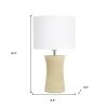 17" Beige Ceramic Novelty Table Lamp With White Drum Shade