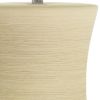 17" Beige Ceramic Novelty Table Lamp With White Drum Shade