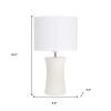 17" Off White Ceramic Novelty Table Lamp With White Drum Shade