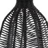 21" Black Rope Novelty Table Lamp With Light Gray Drum Shade