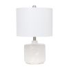 19" Off White Novelty Table Lamp With White Drum Shade
