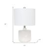 19" Off White Novelty Table Lamp With White Drum Shade