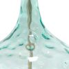 24" Blue And Silver Glass And Metal Novelty Table Lamp With White Drum Shade