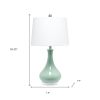 26" Aqua Ceramic Novelty Table Lamp With White Drum Shade
