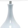 26" Light Blue Ceramic Round Table Lamp With White Drum Shade