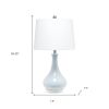 26" Light Blue Ceramic Round Table Lamp With White Drum Shade