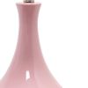 26" Rose And Clear Ceramic Round Table Lamp With White Drum Shade