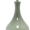 26" Sage And Clear Ceramic Novelty Table Lamp With White Drum Shade