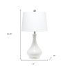 26" White Ceramic Round Table Lamp With White Drum Shade