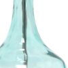 23" Blue And Silver Glass And Metal Novelty Table Lamp With White Drum Shade