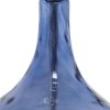 23" Dark Blue And Silver Glass And Metal Novelty Table Lamp With White Drum Shade
