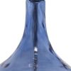 23" Dark Blue And Silver Glass And Metal Novelty Table Lamp With White Drum Shade