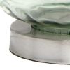 23" Sage Glass Round Table Lamp With White Drum Shade