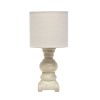 13" Distressed Beige Novelty Table Lamp With Beige Drum Shade